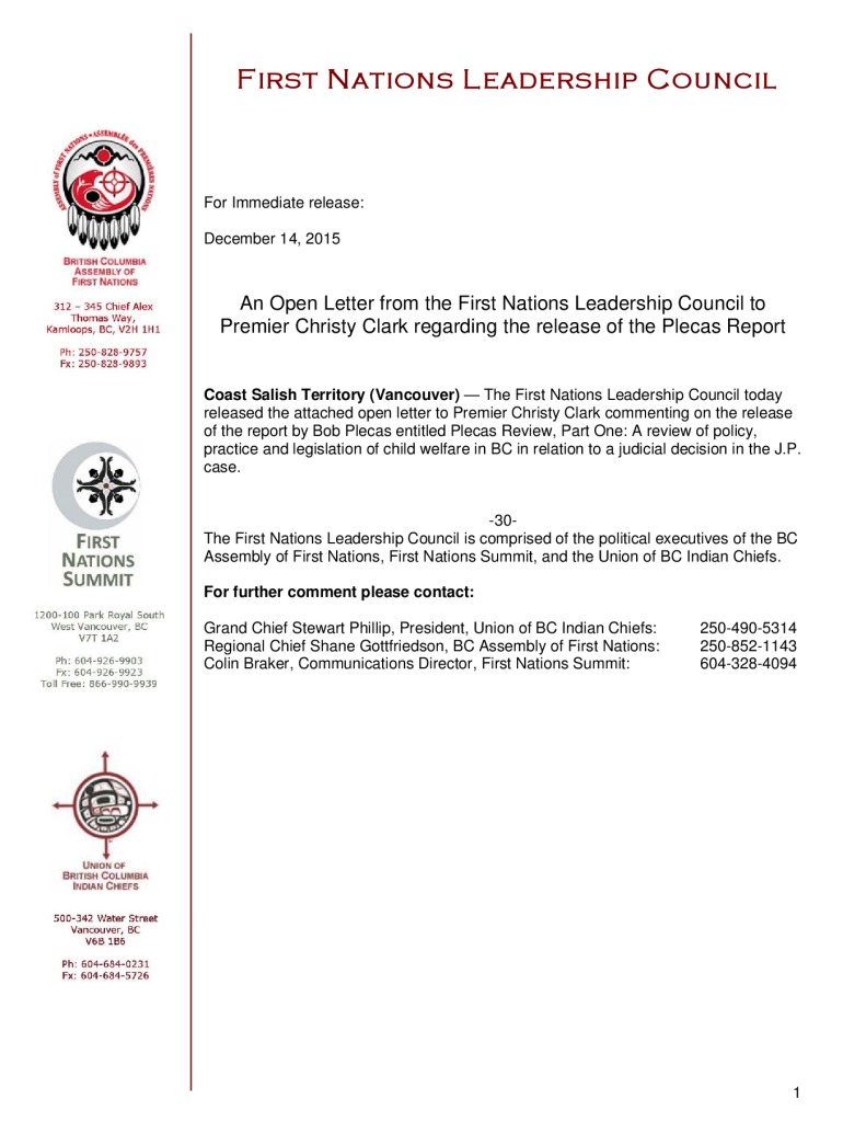 thumbnail of FNLC-release-open-letter-to-Premier-Clark-re-the-Plecas-Report-December-14-2015