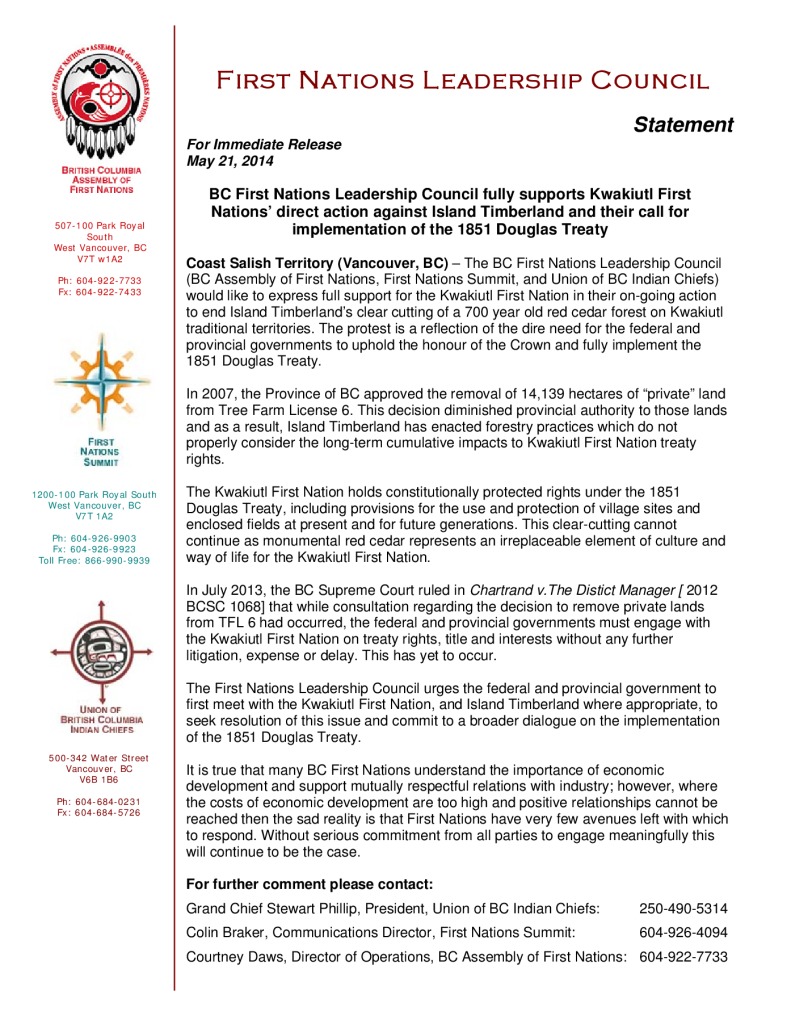 thumbnail of FNLC_Statement_re_Kwakiutl_FN_and_Island_Timberlands-2014-05-20
