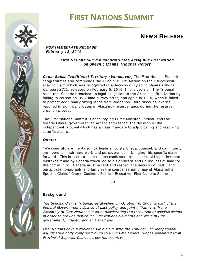thumbnail of FNS_NR_re_Tribunal-Decision-in-Akisqnuk-First-Nation-Specific-Claim-Feb-12-16