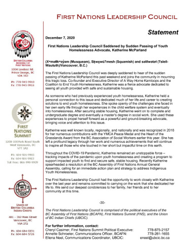 thumbnail of 2020DEC07_FNLC Statement on Passing of K. McParland