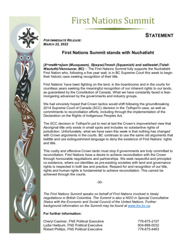 thumbnail of 03-22-22_FNS statement on nuchatlaht title case