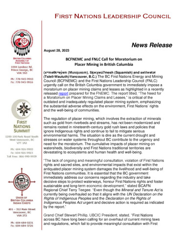 thumbnail of 2023.08.23 FNLC Placer Mining press release