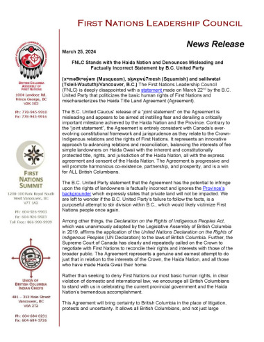 thumbnail of 20240325 FNLC PR Response BCUP re Haida Agreement