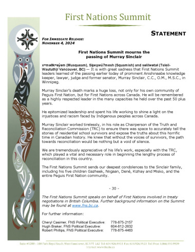 thumbnail of 11-04-24_FNS statement on passing of Murray Sinclair